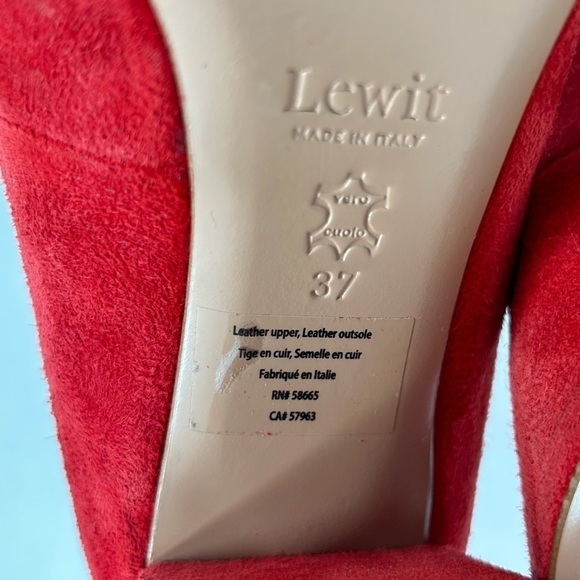 Lewit Emilia Ankle Strap Block Heel Pump, Red Suede, Women’s Size EU 37.5 - Picture 12 of 12